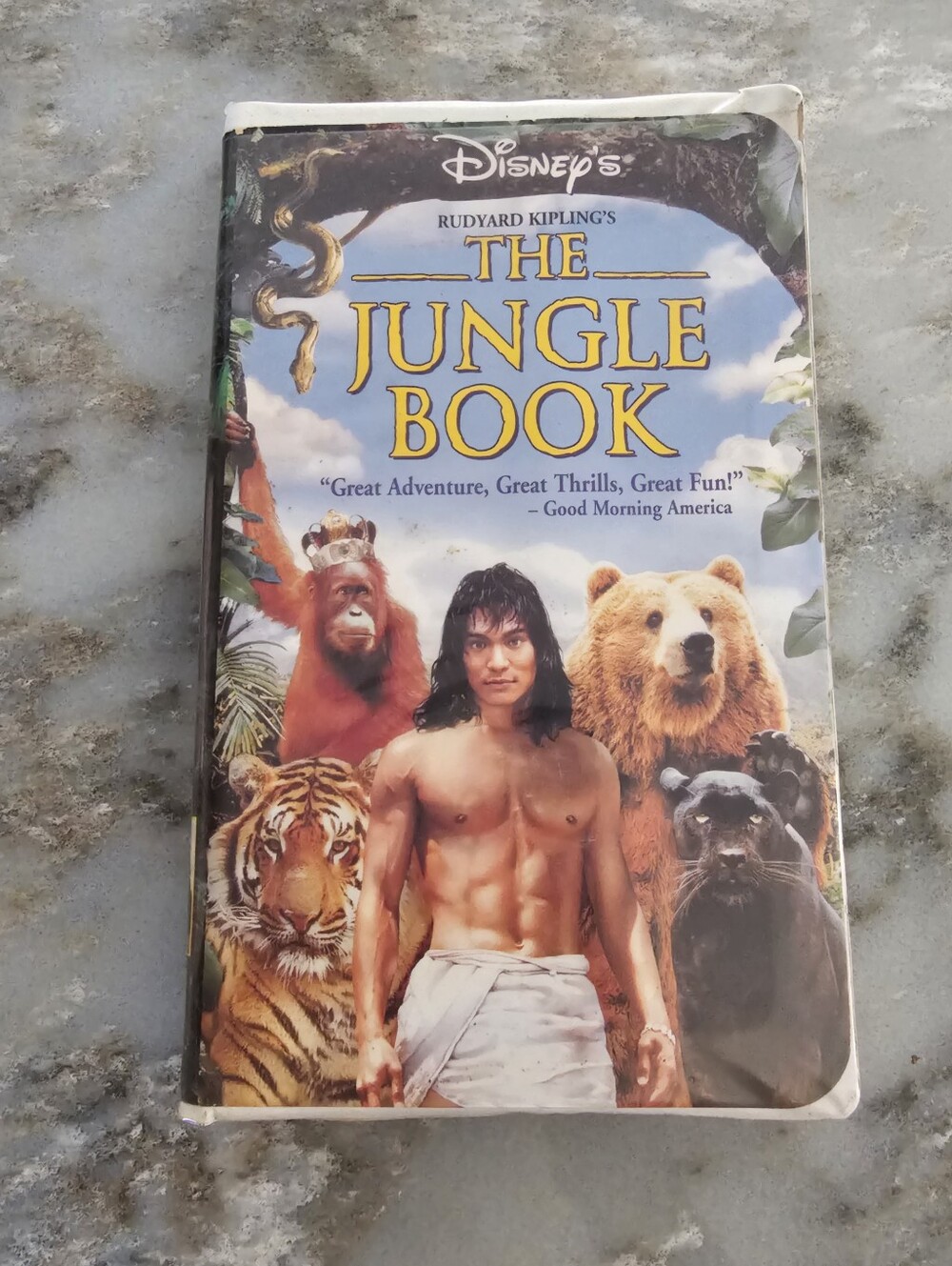 The Jungle Book VHS 1994 Live Action Disney Clamshell Case Damaged